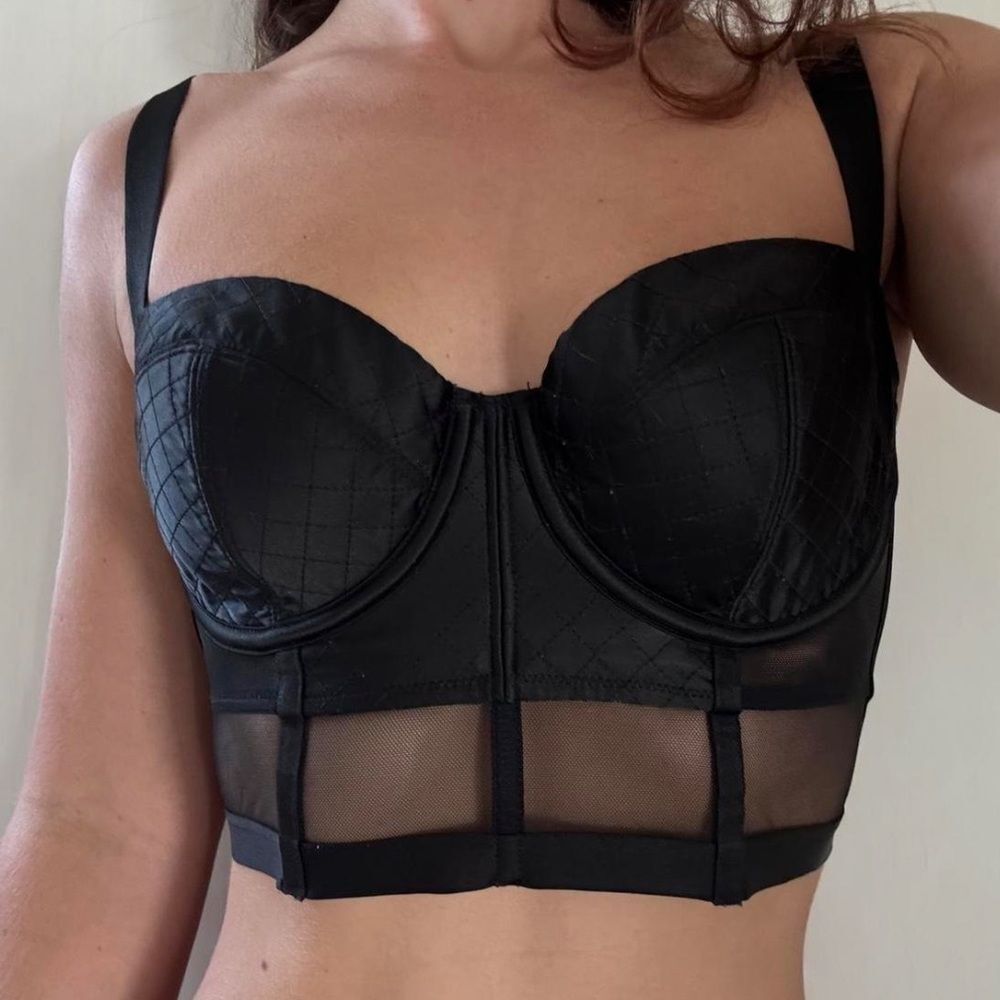 Victoria's Secret Black Quilted Bustier Bra
